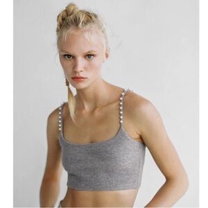 Zara pearl crop top